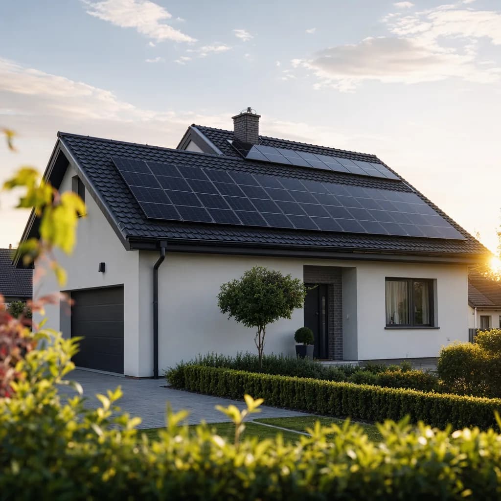 Realizacja SUNDEK Energia w Rybniku — 8 kWp (16 paneli Longi 540 W) + pompa ciepła Daikin 11 kW + magazyn Deye 10 kWh