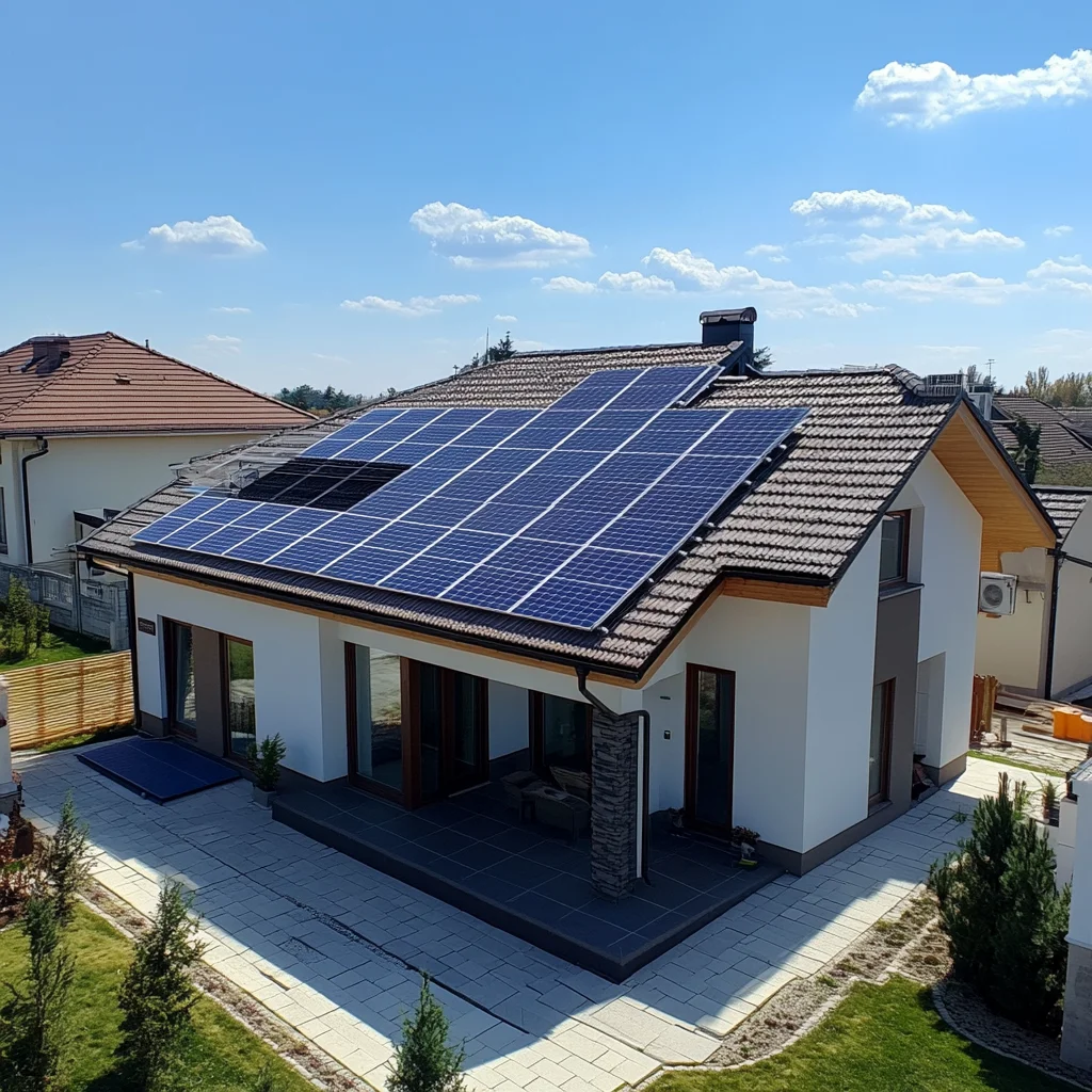 Instalacja fotowoltaiczna na dachu domu w Mikołowie