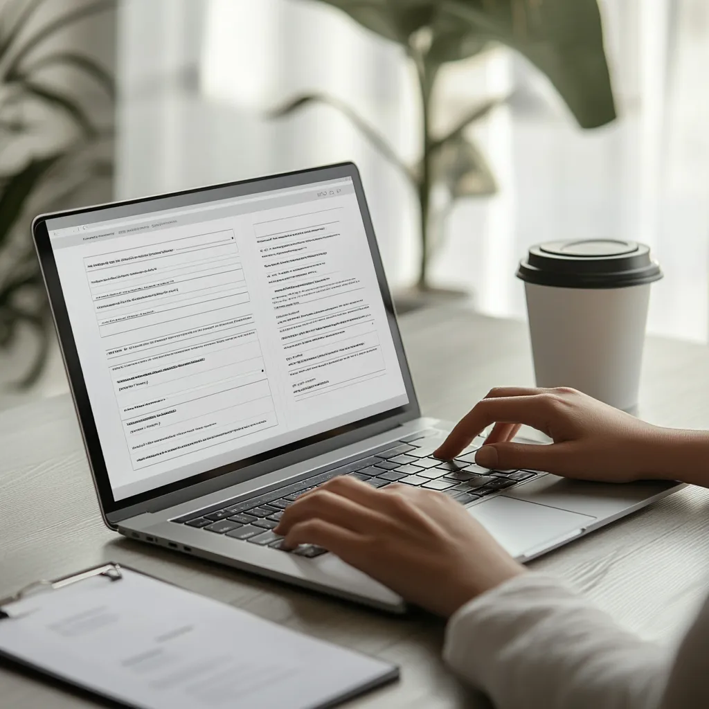 Osoba wypełniająca wniosek o dofinansowanie z programu Mój Prąd 6.0 online.